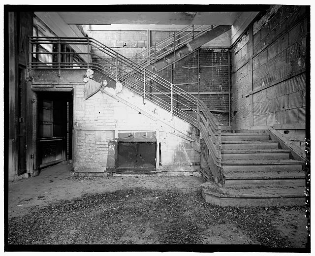 Ford Alexandria Plant INTERIOR, ADMINISTRATION BUILDING, 1st FLOOR LOBBY, LOOKING WEST AT STAIRS