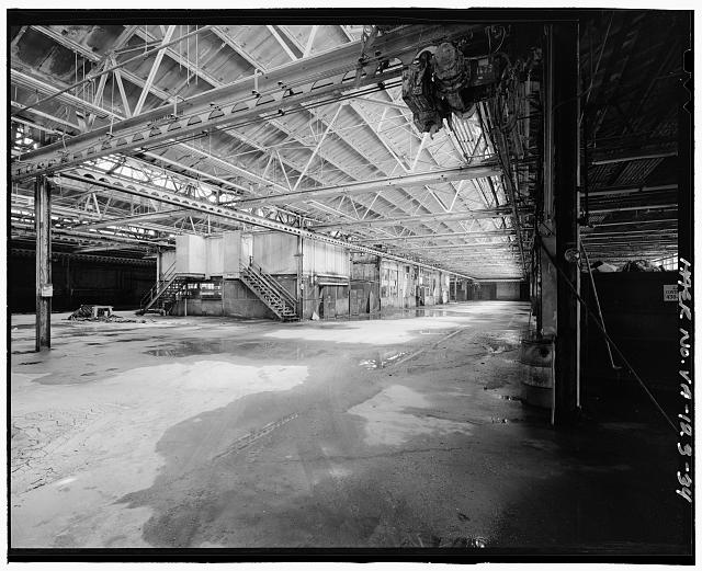 Ford Alexandria Plant INTERIOR, SERVICE BUILDING, LOOKING NORTHEAST FROM SOUTHWEST CORNER TOWARDS CENTRAL BAYS