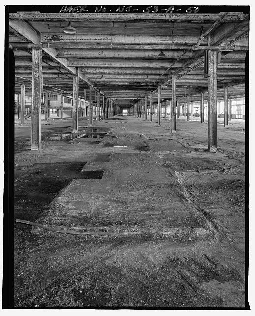 Ford Edgewater Assembly Plant FIRST FLOOR, POSSIBLE SUPPORTS FOR WATER OR BRAKE TEST EQUIPMENT, BAYS 52-53/3 NORTH, TO NORTHWEST