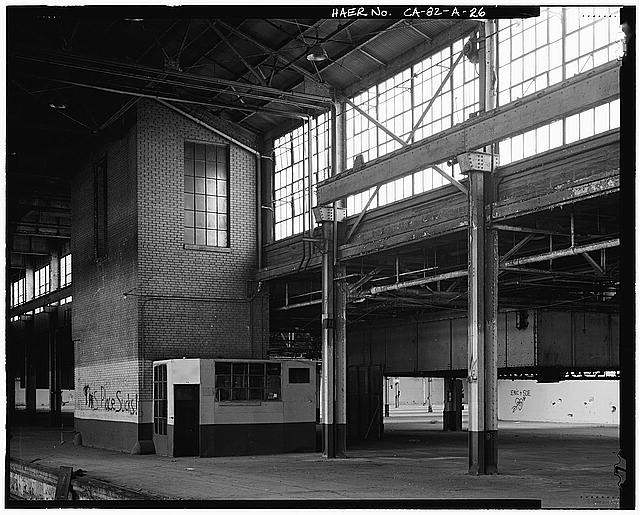 Ford Long Beach Assembly Plant FREIGHT ELEVATOR. VIEW TO SOUTH-SOUTHWEST. 
