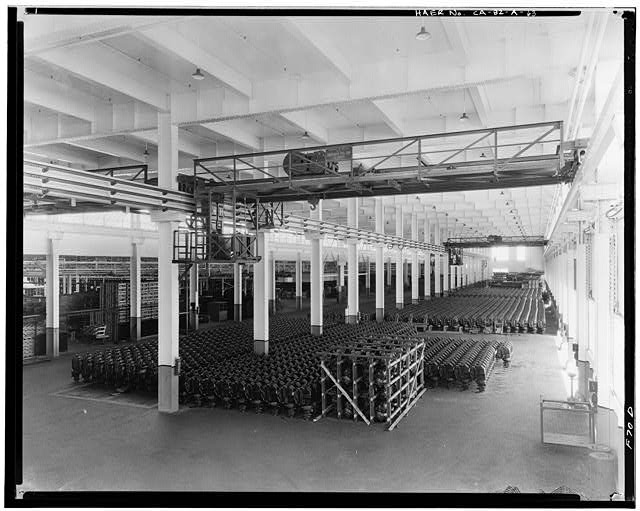 Ford Long Beach Assembly Plant Apr 13, 1930, INTERIOR-WAREHOUSE, 1ST FLOOR ENGINE STORAGE