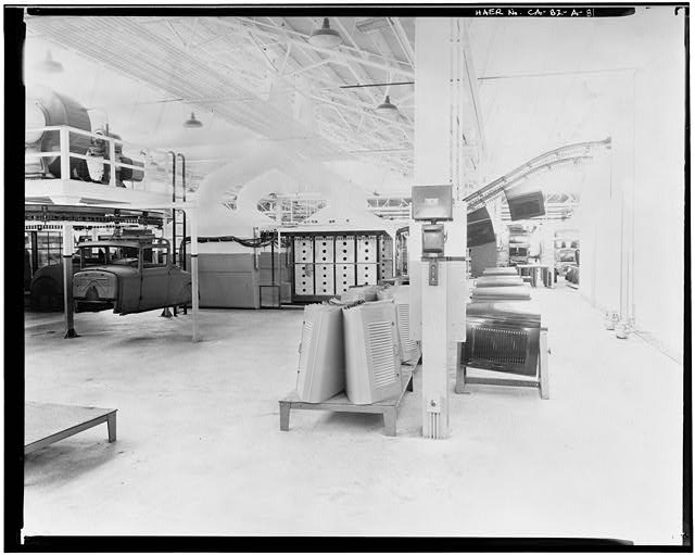 ord Long Beach Assembly Plant Apr 13, 1930, INTERIOR-ASSEMBLY BUILDING, HOOD DEPARTMENT