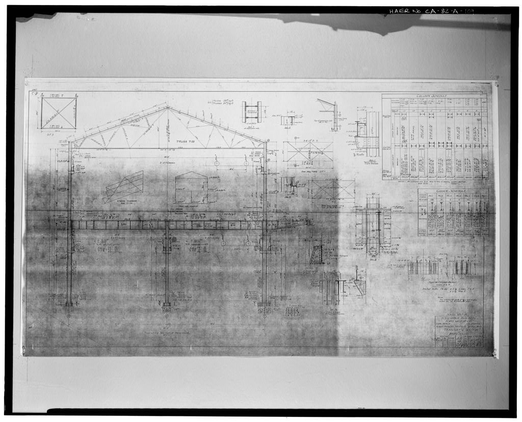 1929, ASSEMBLY BUILDING; FORD MOTOR COMPANY; TRANSVERSE SECTION OF WAREHOUSE 