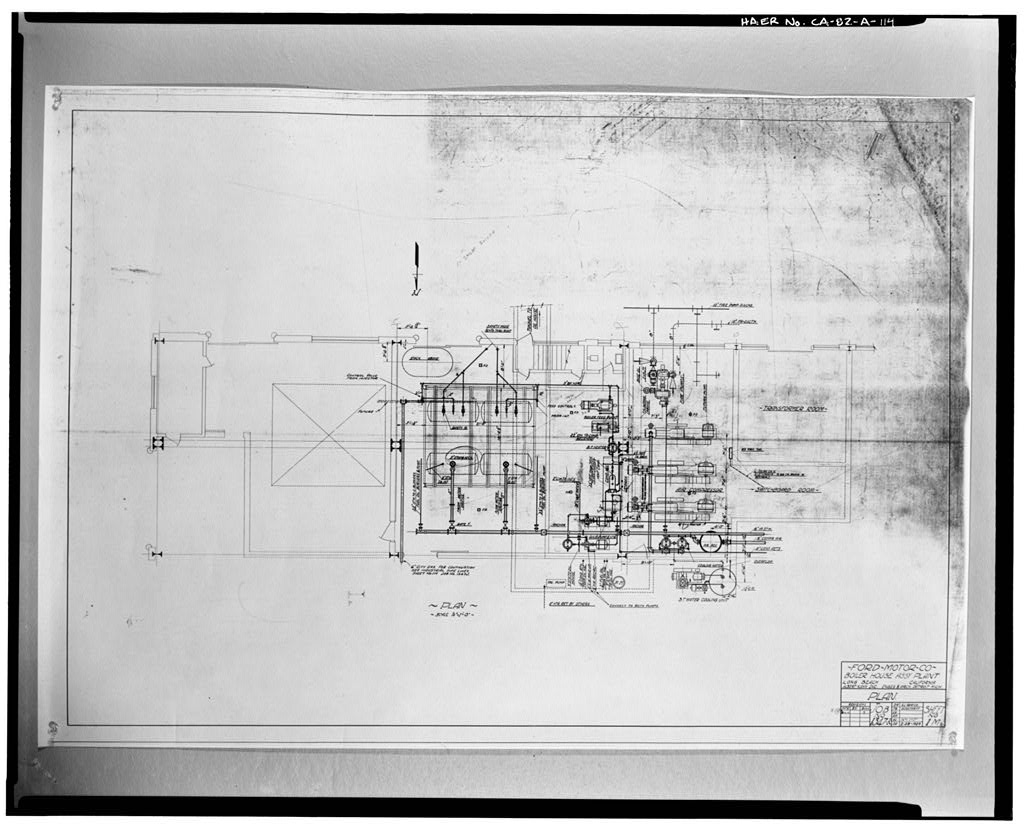 1929, FORD MOTOR COMPANY; BOILER HOUSE ASSEMBLY PLANT; PLAN 