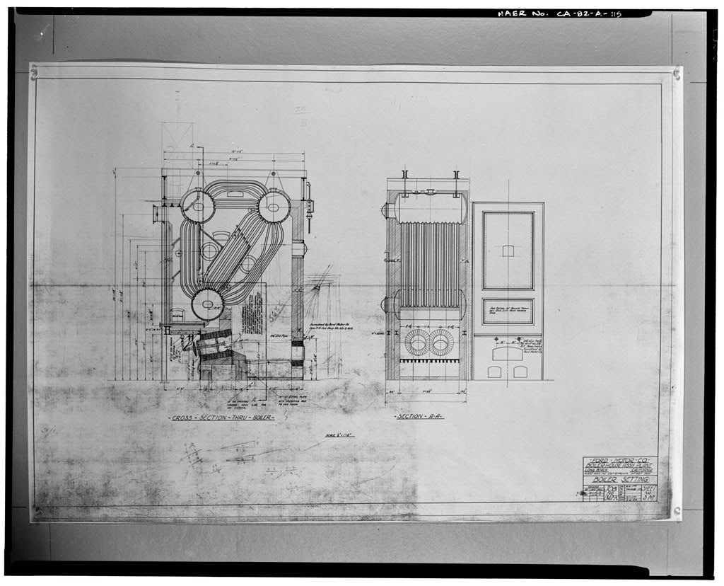 1929/1930, FORD MOTOR COMPANY; BOILER HOUSE ASSEMBLY PLANT; BOILER SETTING
