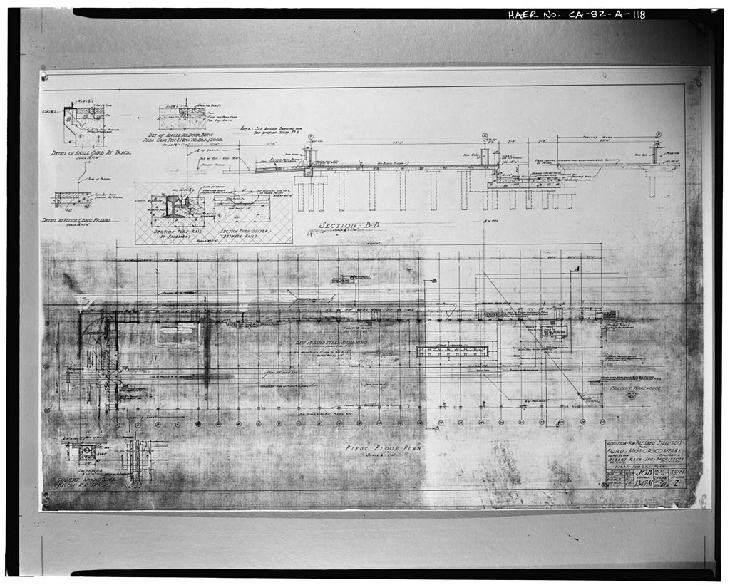 1930/1931, ADDITION FOR PRESSED STEEL DEPARTMENT FOR FORD MOTOR COMPANY; FIRST FLOOR PLAN 