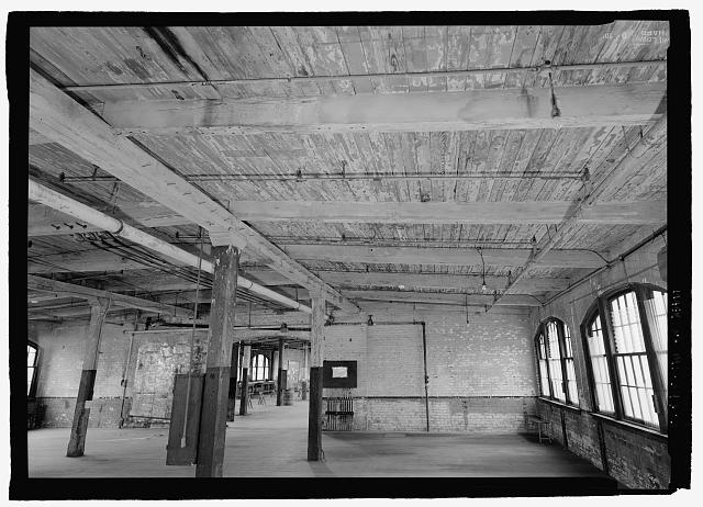 Ford Piquette Avenue Plant Ceiling detail showing wood beam construction.