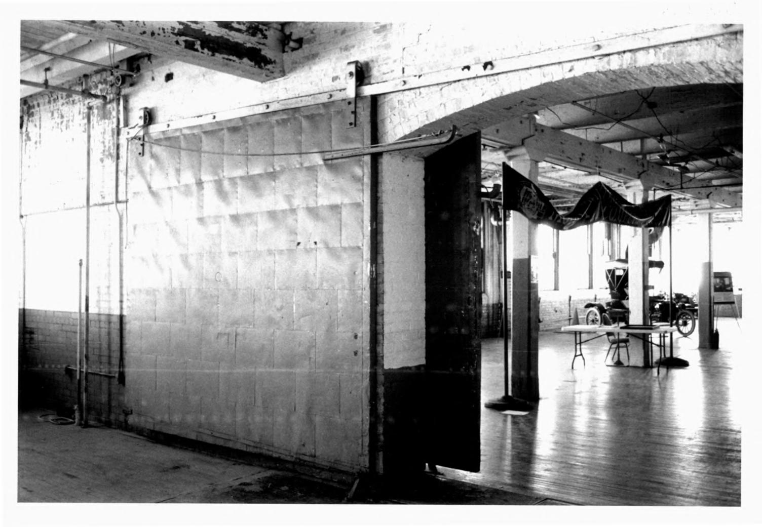 Ford Piquette Avenue Plant Interior second story detail of fire doors looking southeast