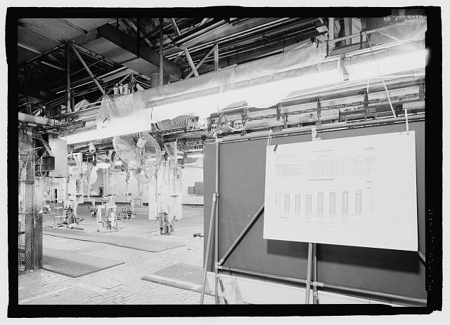 Ford River Rouge Plant B Building LOOKING SW AT STEERING COLUMN SHROUD INSTALLATION. X5 COLUMN 35 ON SECOND FLOOR.