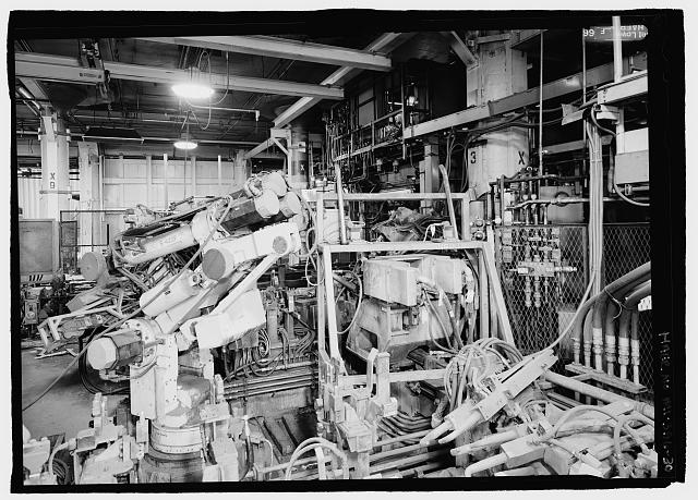 Ford River Rouge Plant B Building LOOKING E AT X8, COLUMN 3, ROBOTICS AREA.