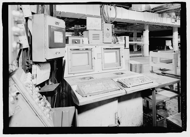 Ford River Rouge Plant B Building WORK STATION, JOHN & DOUG'S PLACE. LOOKING SE, COLUMN 30, X6 ON FIRST FLOOR.