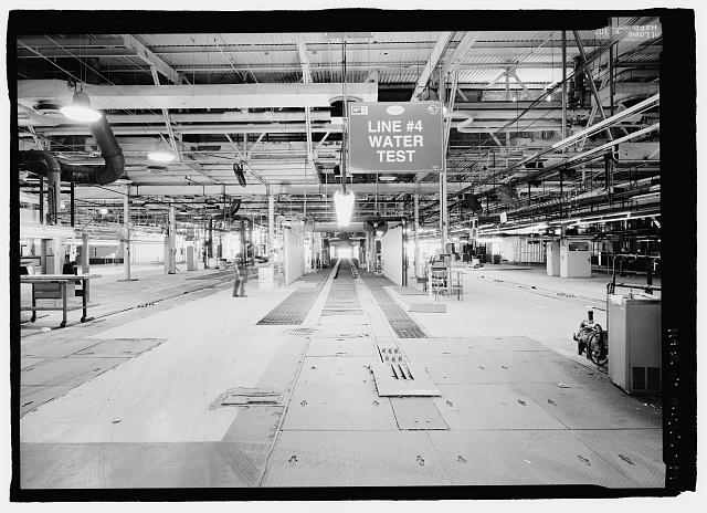 Ford River Rouge Plant B Building WATER TEST LINE, LOOKING N, NORTH END OF PLANT C, COLUMN 9. 