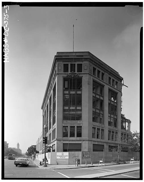 Ford Building Washington DC PENNSYLVANIA AVE. AND JOHN MARSHAL PLACE CORNER ELEVATION 