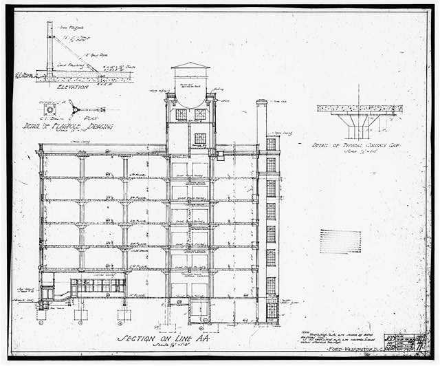 Ford Building Washington DC Building Plans SECTION ON LINE A A 